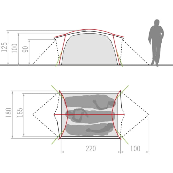VAUDE Allround Mark 3P - Trekkingzelt agave - Bild 2