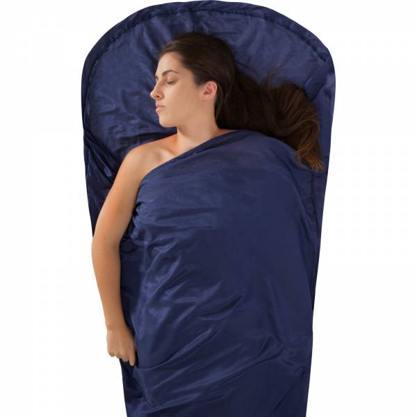 Sea to Summit Silk Cotton Travel Liner Mummy Hood navy blue - Bild 2 Sea to Summit Silk Cotton Travel Liner Mummy Hood navy blue - Bild 2