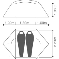 Vorschau: EXPED Venus II UL - Zwei-Personen-Zelt moss - Bild 2