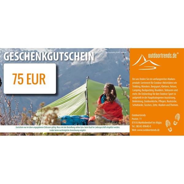 outdoortrends Geschenkgutschein - 75 EUR - Bild 1