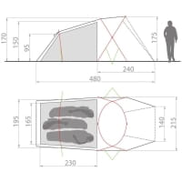 Vorschau: VAUDE Allround Chapel XT 3P - Drei Personen Zelt agave - Bild 2