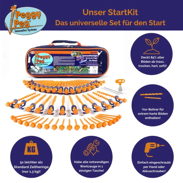 Peggy Peg Schraubheringe StartKit - Heringe Mix Set - Bild 7