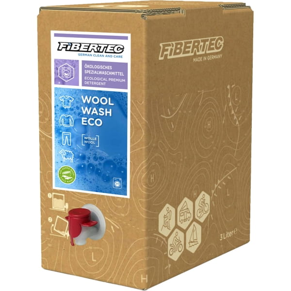 FIBERTEC Wool Wash Eco Bag in Box 3 Liter - Spezial-Woll-Waschmittel - Bild 1