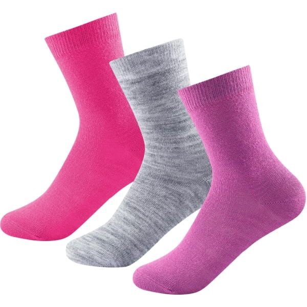 DEVOLD Daily Light Sock Kid - Socken pink-grey-magenta - Bild 1