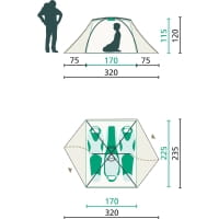 Vorschau: Jack Wolfskin Skyrocket Dome III - 3-Personen-Zelt gingko green - Bild 6