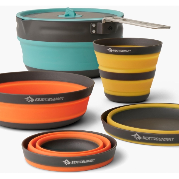 Sea to Summit Frontier UL Collapsible Pot Cook Set - Pot + 2 Bowls + 2 Cups blue-yellow-orange - Bild 2