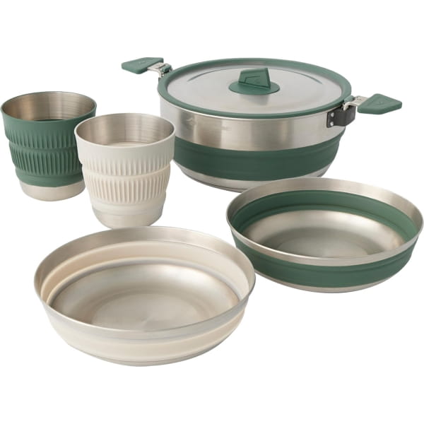 Sea to Summit Detour Stainless Steel One Pot Cook Set 2P 5-teilig - Kochset green-grey - Bild 1