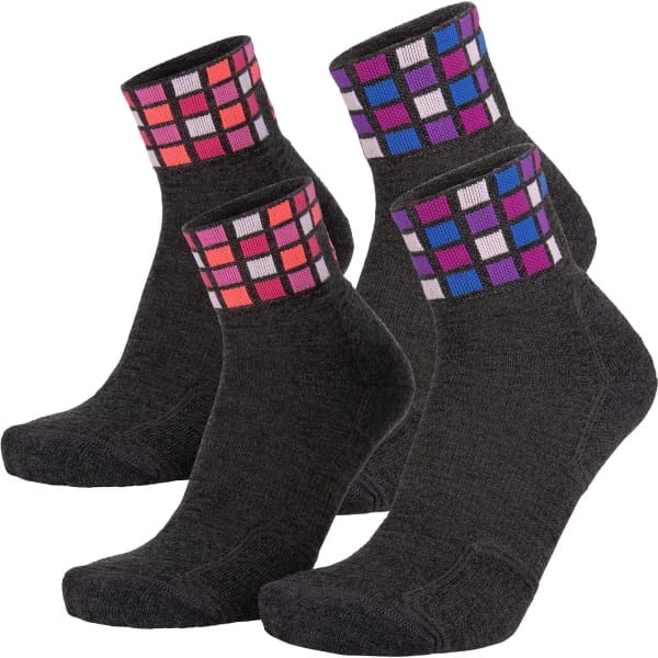 EIGHTSOX Color Mid Merino - Outdoor-Socken dark grey melange-pink - Bild 1