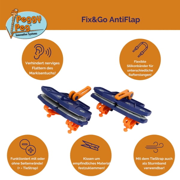 Peggy Peg Fix&Go AntiFlap - Markisenklemme 2er Set - Bild 4 Peggy Peg Fix&Go AntiFlap - Markisenklemme 2er Set - Bild 4
