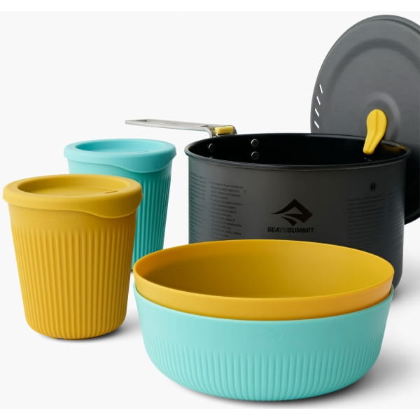 Sea to Summit Frontier UL One Pot Cook Set - 2L Pot + 2 Medium Bowls + 2 Cups blue-yellow - Bild 2