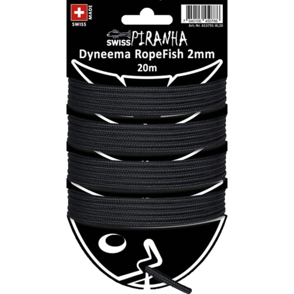 SwissPiranha Dyneema RopeFish 20 m - Schnur schwarz - Bild 1