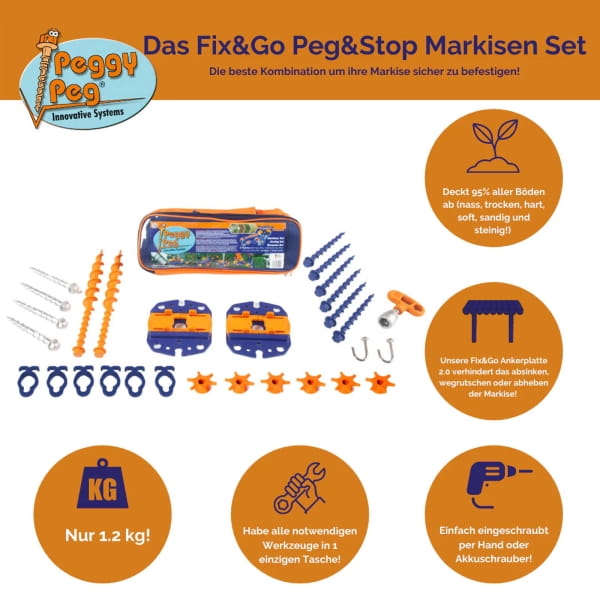 Peggy Peg Markisenset Fix&Go Peg&Stop - Befestigungsset - Bild 10 Peggy Peg Markisenset Fix&Go Peg&Stop - Befestigungsset - Bild 10